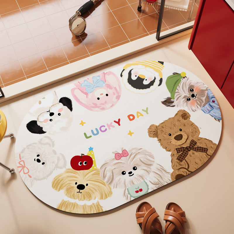 Playful Cartoon Animal Area Mat Kalsten