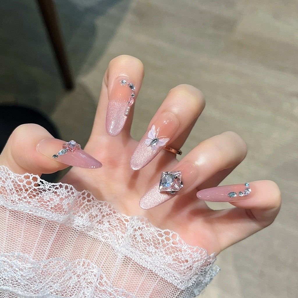 Elegant Crystal-Embellished Press-On Nails Kalsten