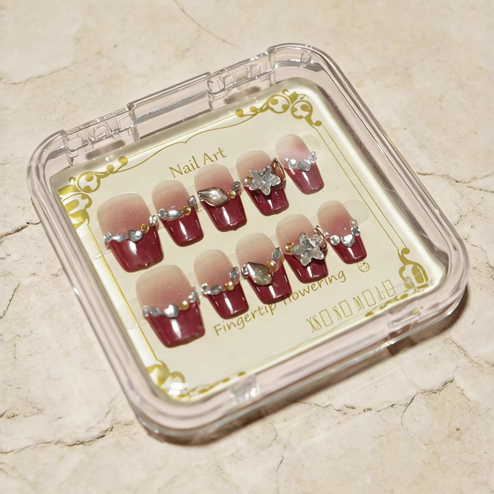 Decorative Rhinestone-Embellished Press-On Nail Tips Kalsten