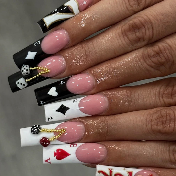 Stylish Playing Card Themed Press-On Nails Kalsten
