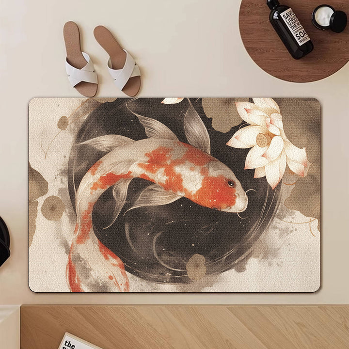 Artistic Koi Fish Bath Mat