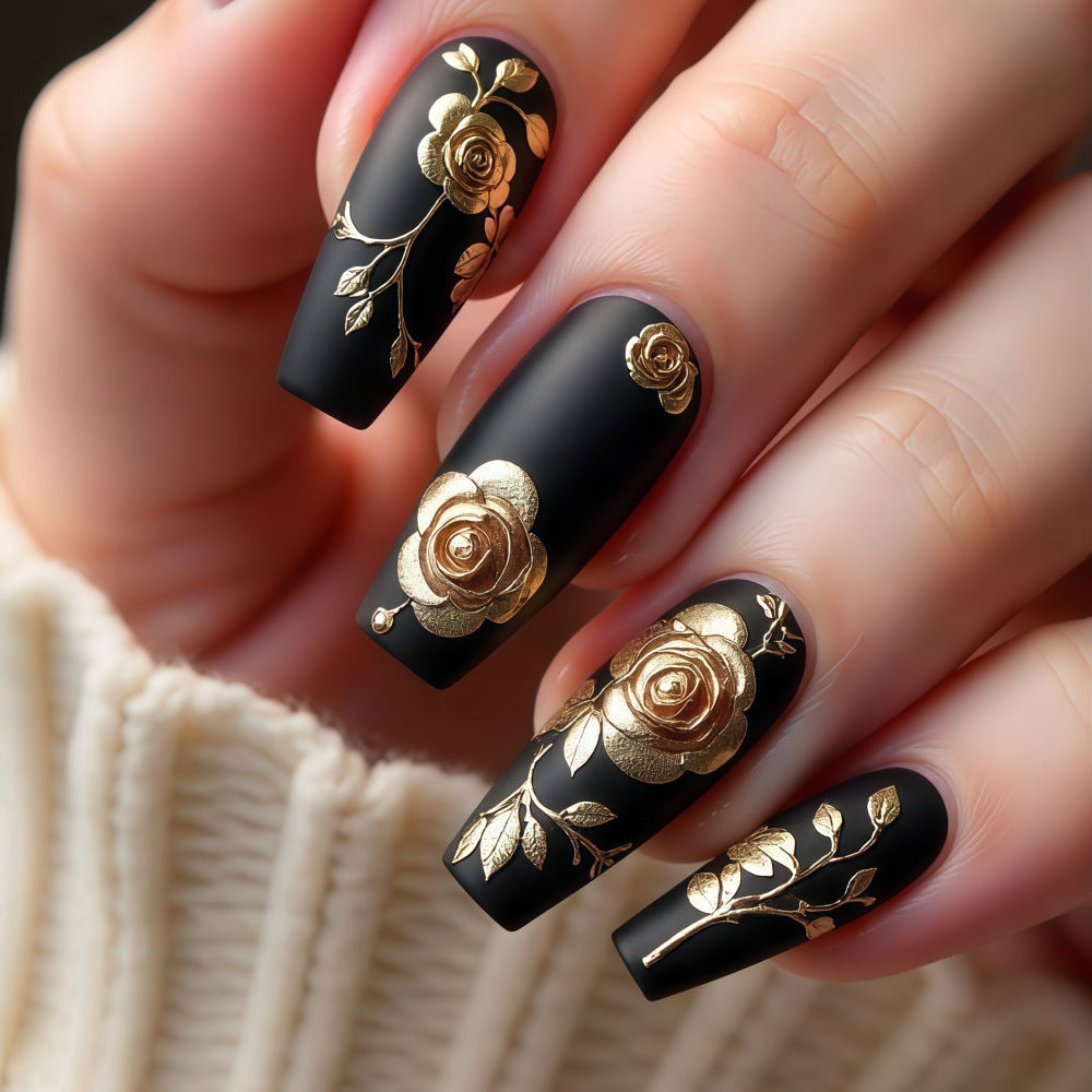 Artful nail tips with floral accents Kalsten