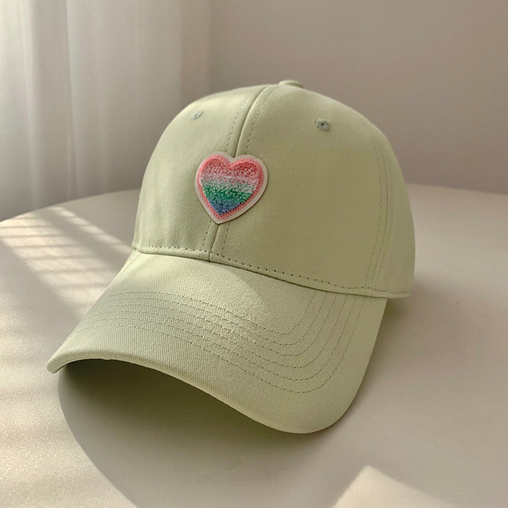 Heart Embroidered Adjustable Cotton Cap