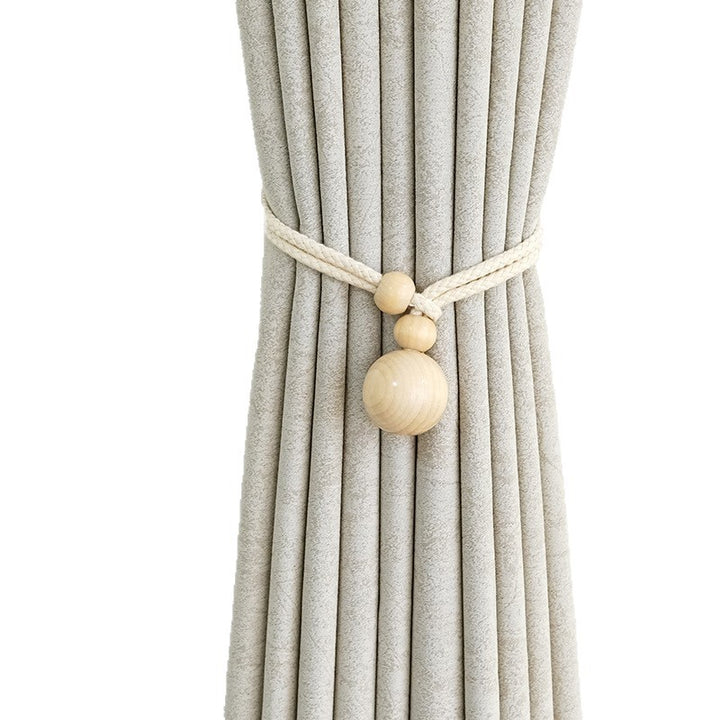 Elegant curtain holder with wooden beads Kalsten