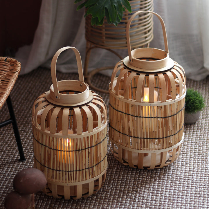 Handcrafted lantern made of bamboo and metal Kalsten