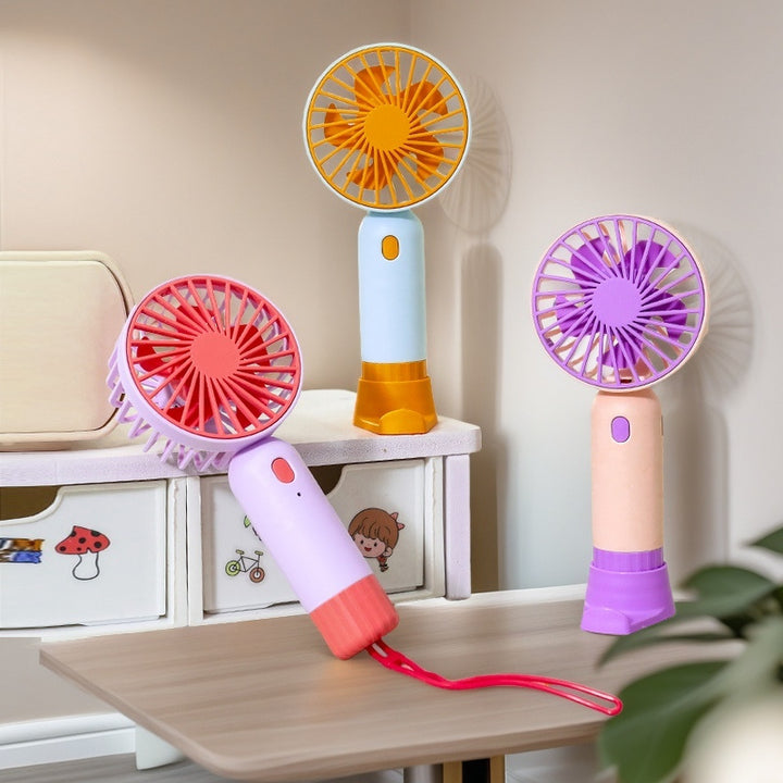 Women's Portable Mini Fan with Ergonomic Grip and USB Charging Function Kalsten