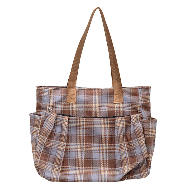 WoSpacious Plaid Utility Tote Bag Kalsten