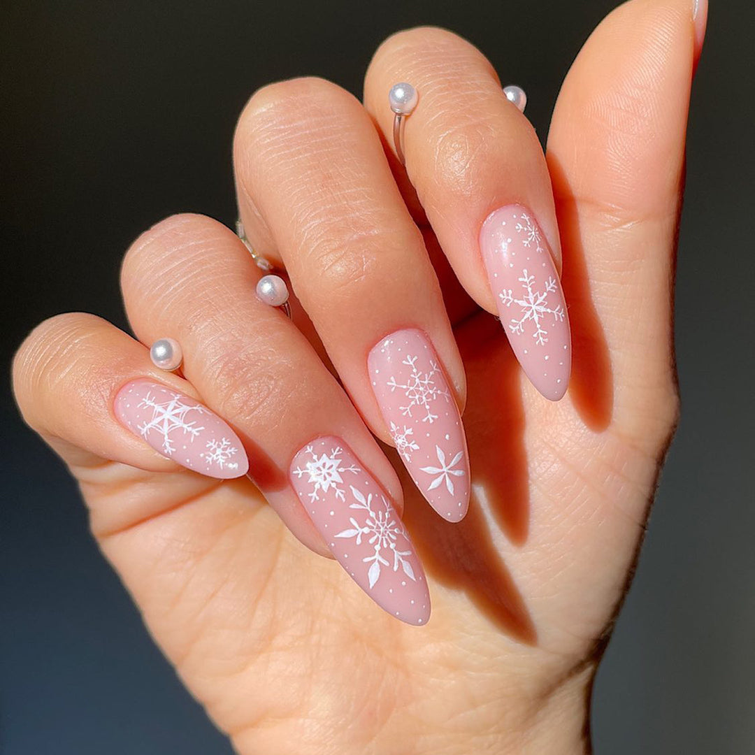 Frosted Snowflake Press-On Nail Set Kalsten