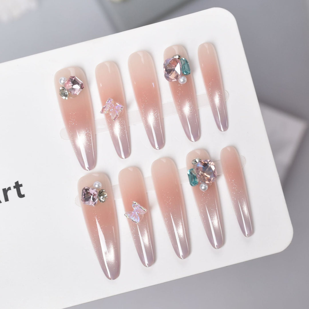 Premium Ombre Glitter Press-On Nail Set Kalsten