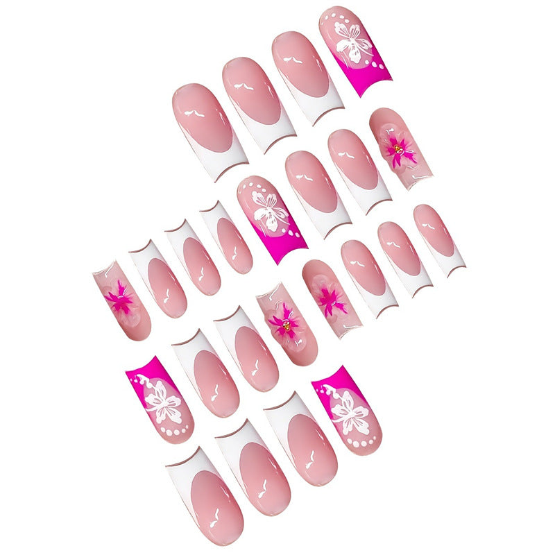 Floral Accent Decorative Press-On Nails Kalsten