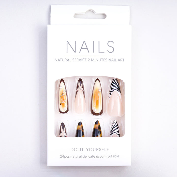 Artificial nails with elegant droplet and animal designs Kalsten