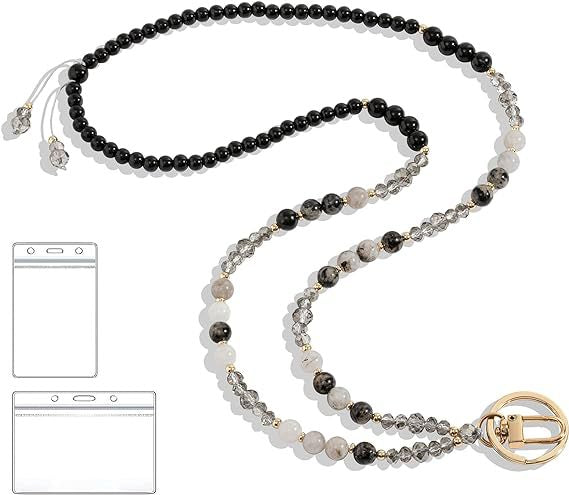 Beaded Lanyard with Retractable ID Holder Kalsten