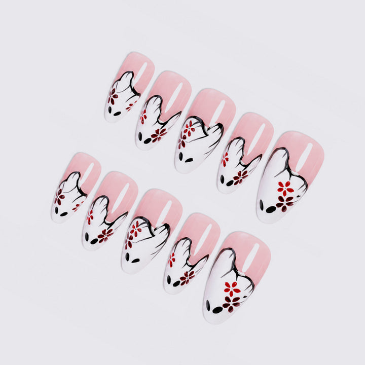 Artificial nail set with floral design Kalsten