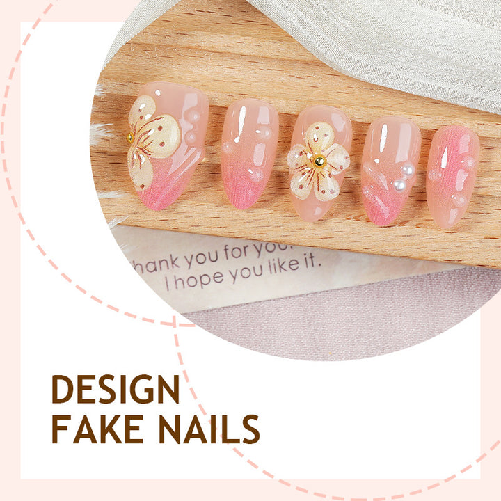 Artificial nail set with floral details and elegant design Kalsten