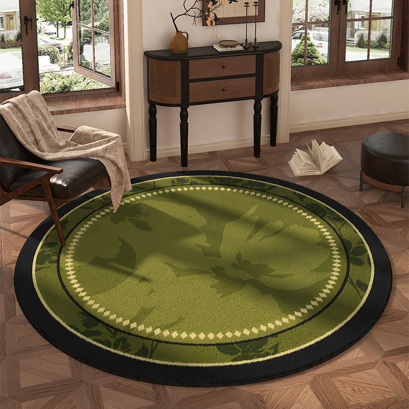 Round Floral Design Area Rug