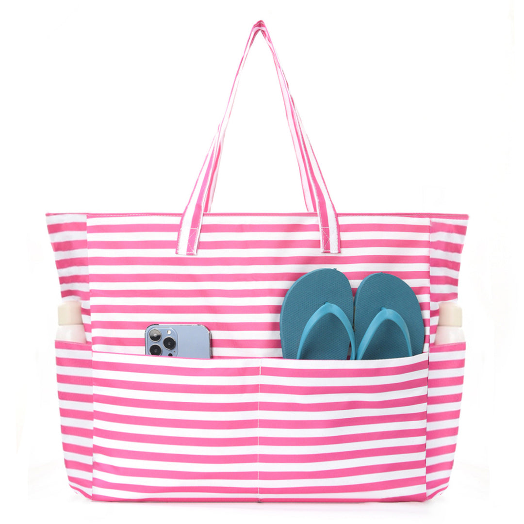Spacious and Stylish Shopping Bag with Striped Pattern Kalsten