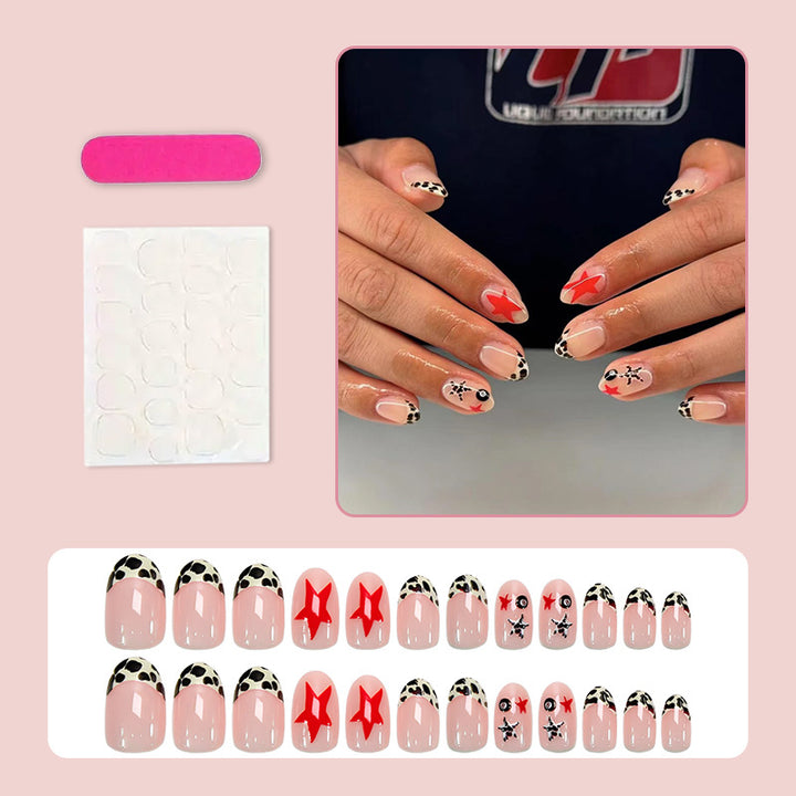 Artificial nail set with playful animal and star designs Kalsten