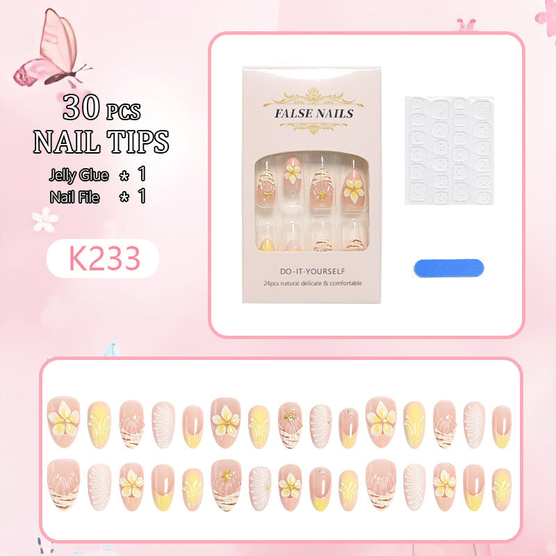 Artificial nails in luxurious flower and gold design Kalsten