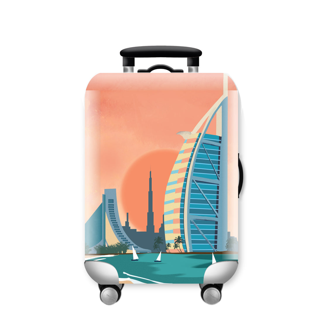Women Hard Shell Suitcase with Urban Skyline Motif Kalsten