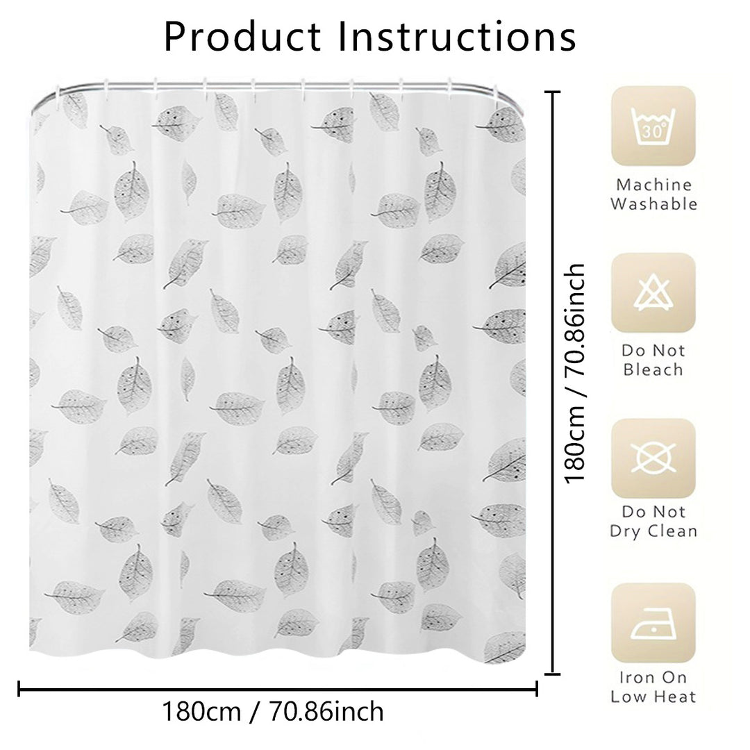Leaf-Patterned Shower Curtain Kalsten