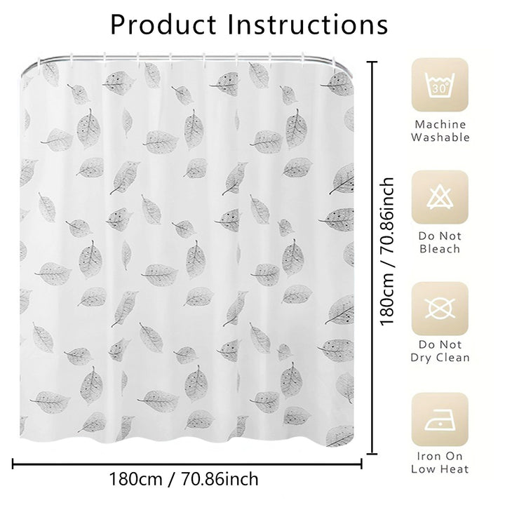 Leaf-Patterned Shower Curtain Kalsten