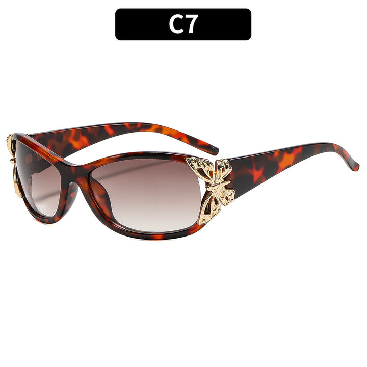 Butterfly-Accent Cat-Eye Sunglasses