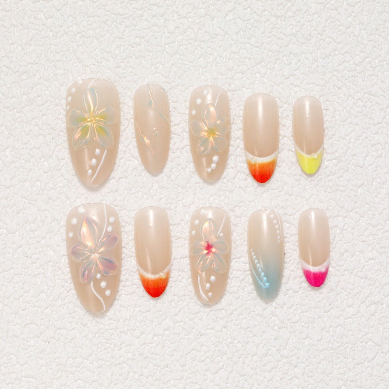 Artistic Nail Set with Floral Motifs Kalsten