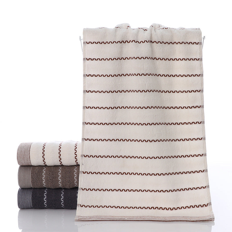 Ladies terry bath towel with modern stripes Kalsten