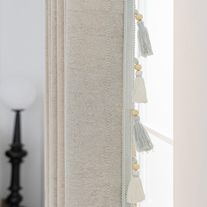 Decorative curtain with tassel trim Kalsten