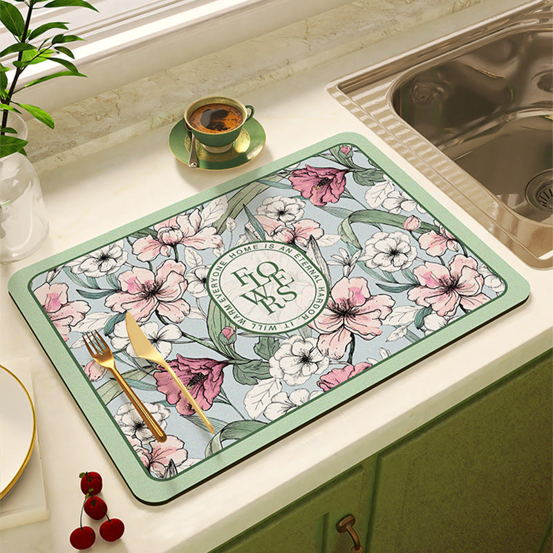 Floral Design Kitchen Mat Kalsten