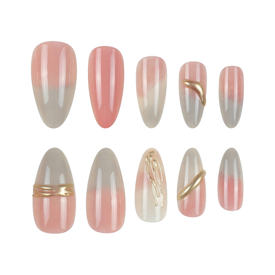Elegant Stiletto Press-On Nails with Gradient Design Kalsten