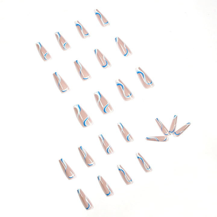 Creative Nail Extensions with Wave Pattern Kalsten