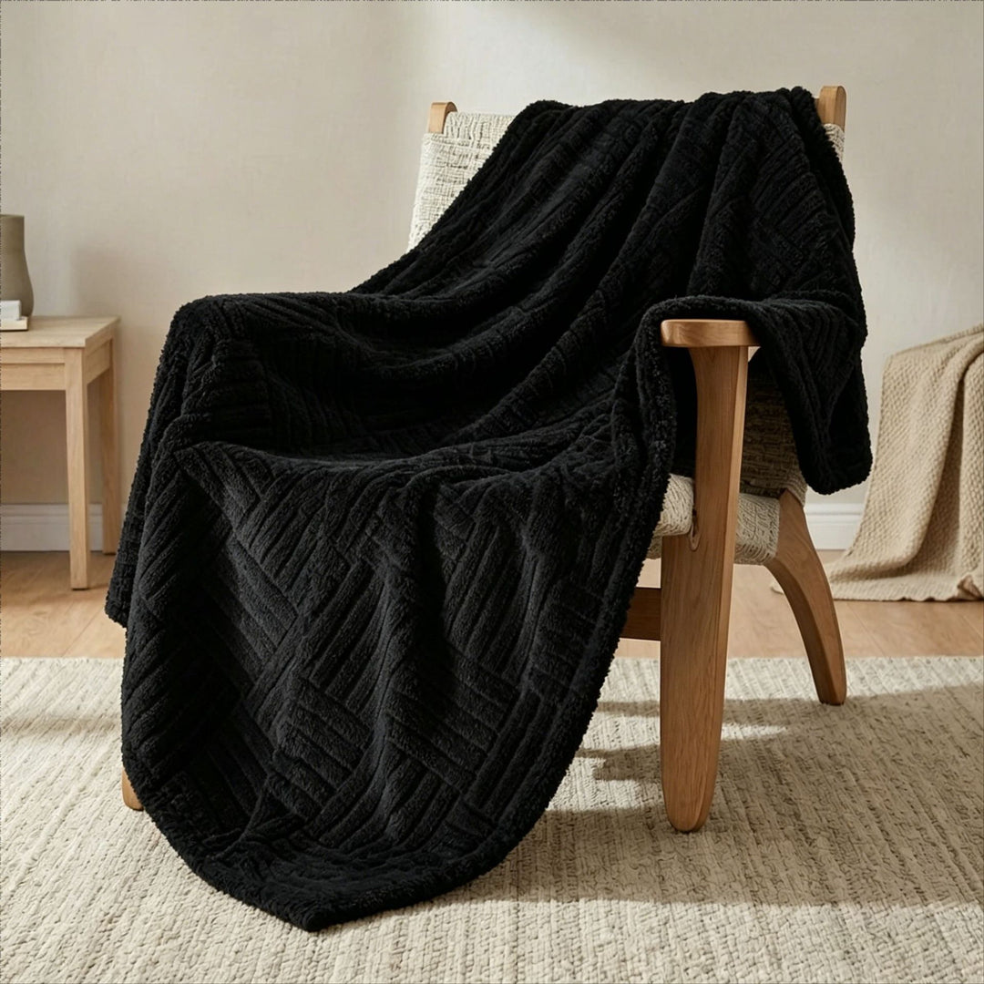 Textured Fleece Throw Blanket