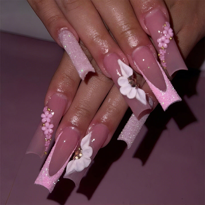 Elegant Floral Press-On Nail Art Set Kalsten 1788496102