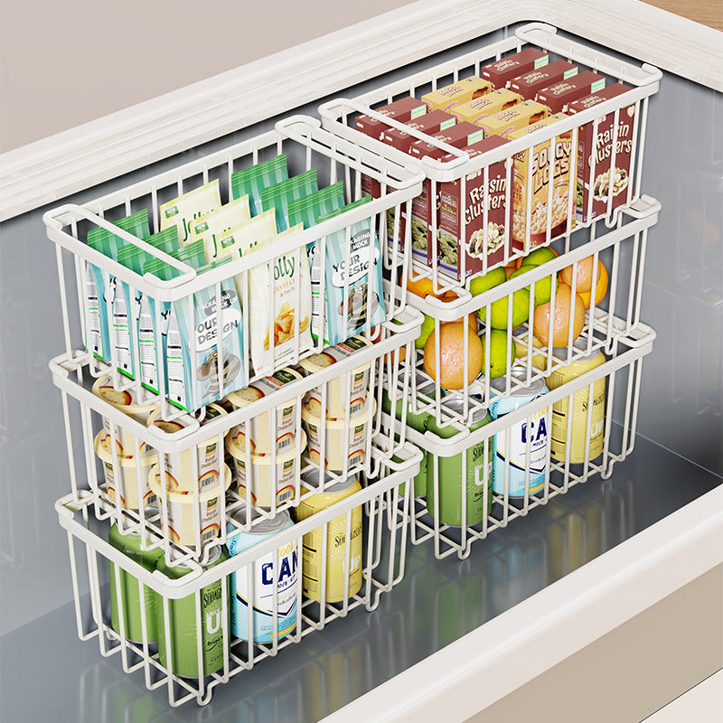Wire Refrigerator Can Organizer Basket with Slide Handles