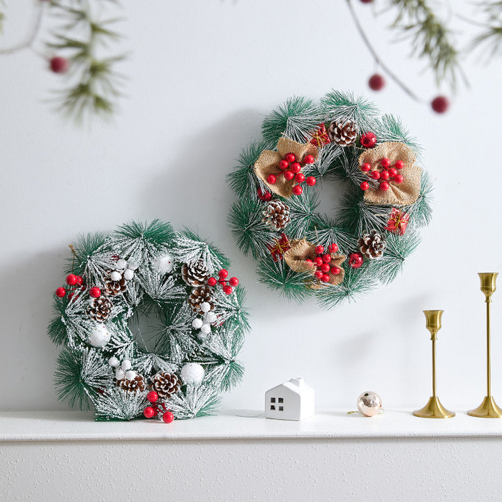 Festive Christmas wreath with pine cones and berries Kalsten