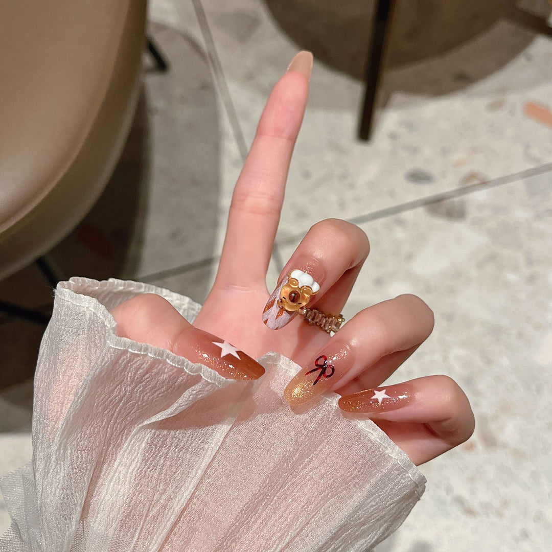 Artistic 3D Character-Themed Press-On Nail Extensions Kalsten