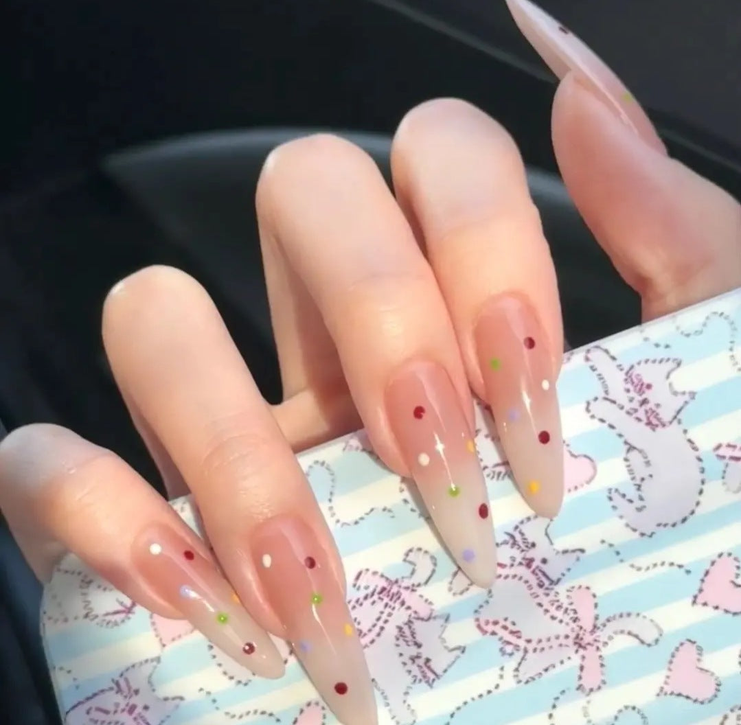 Elegant Stiletto Press-On Nails with Decorative Floral Accents Kalsten