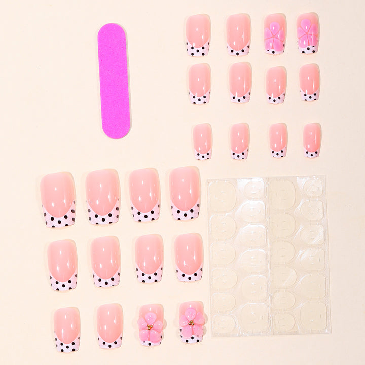 Floral Accent Gel Nail Extensions Kalsten