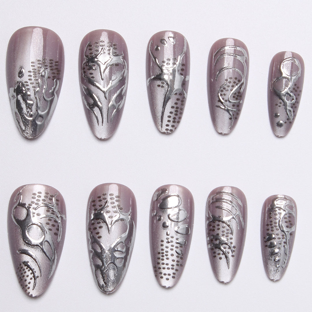Acrylic nail kit with extravagant 3D designs and glamorous embellishments Kalsten