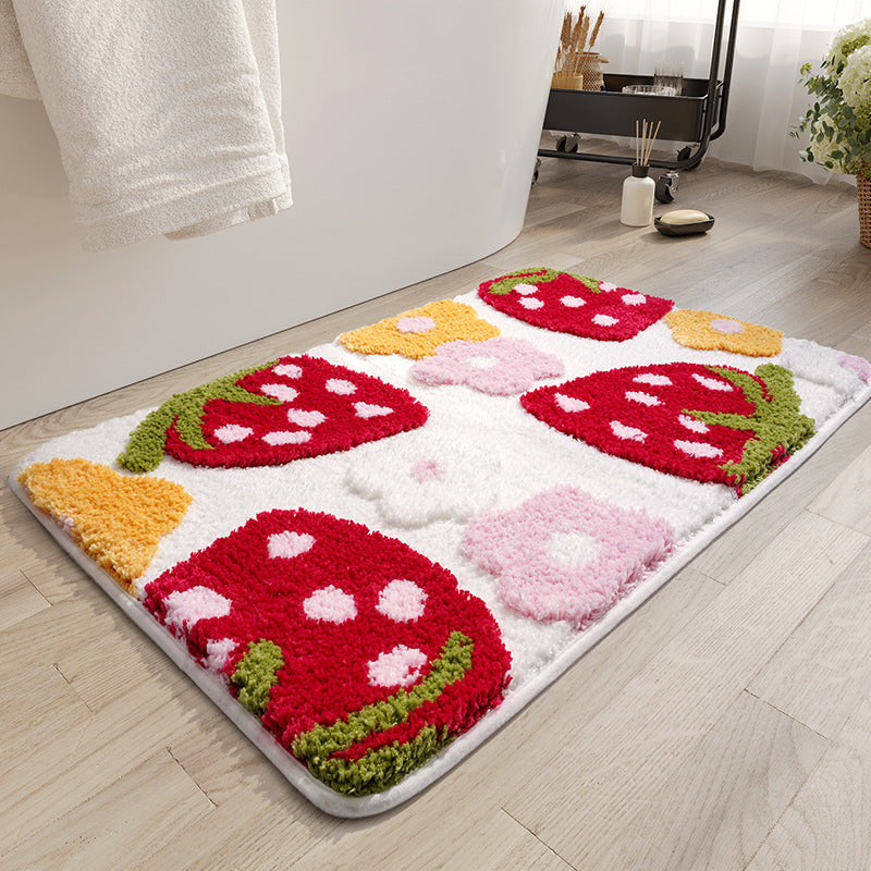 Cute Strawberry Pattern Bath Mat Kalsten