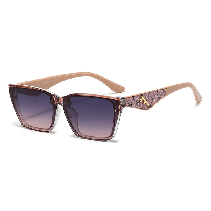 Women's square sunglasses with matte frame and fashionable accents Kalsten