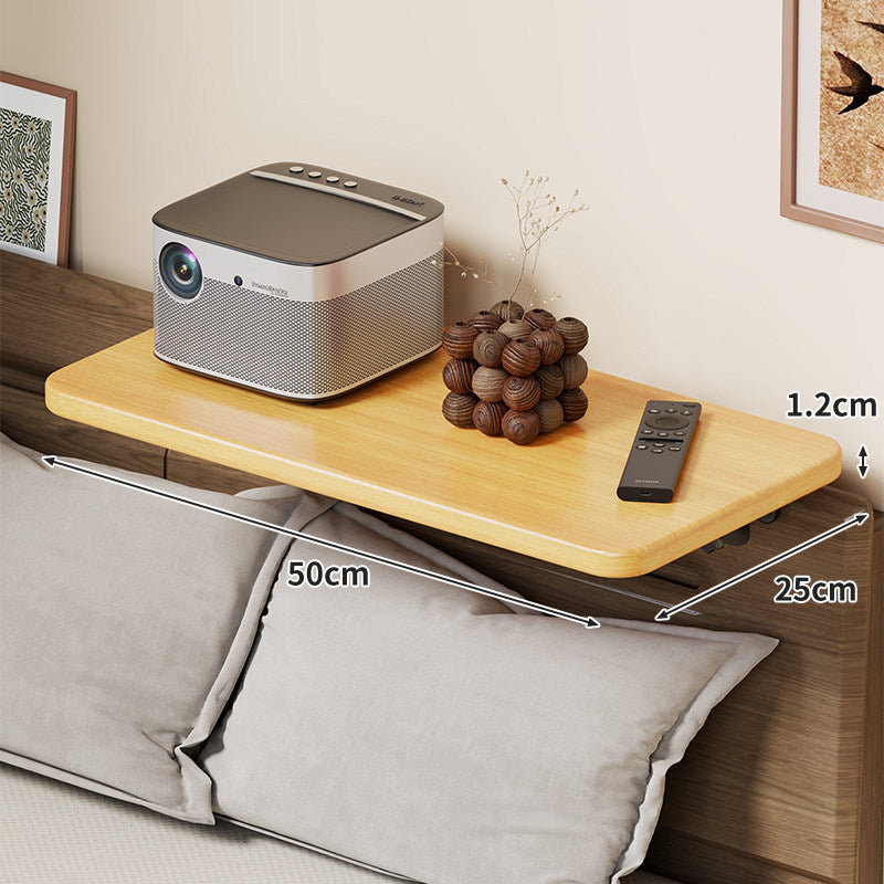 Wall-Mounted Slim Floating Headboard Shelf with Rounded Corners and Concealed Brackets