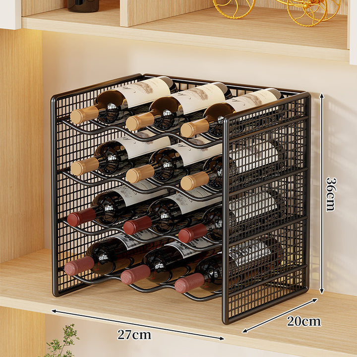 Compact Countertop Metal Wire Wine Bottle Organizer