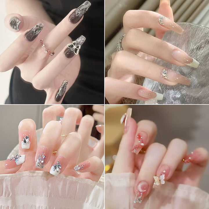 Elegant Floral French Tip Press-On Nails Kalsten