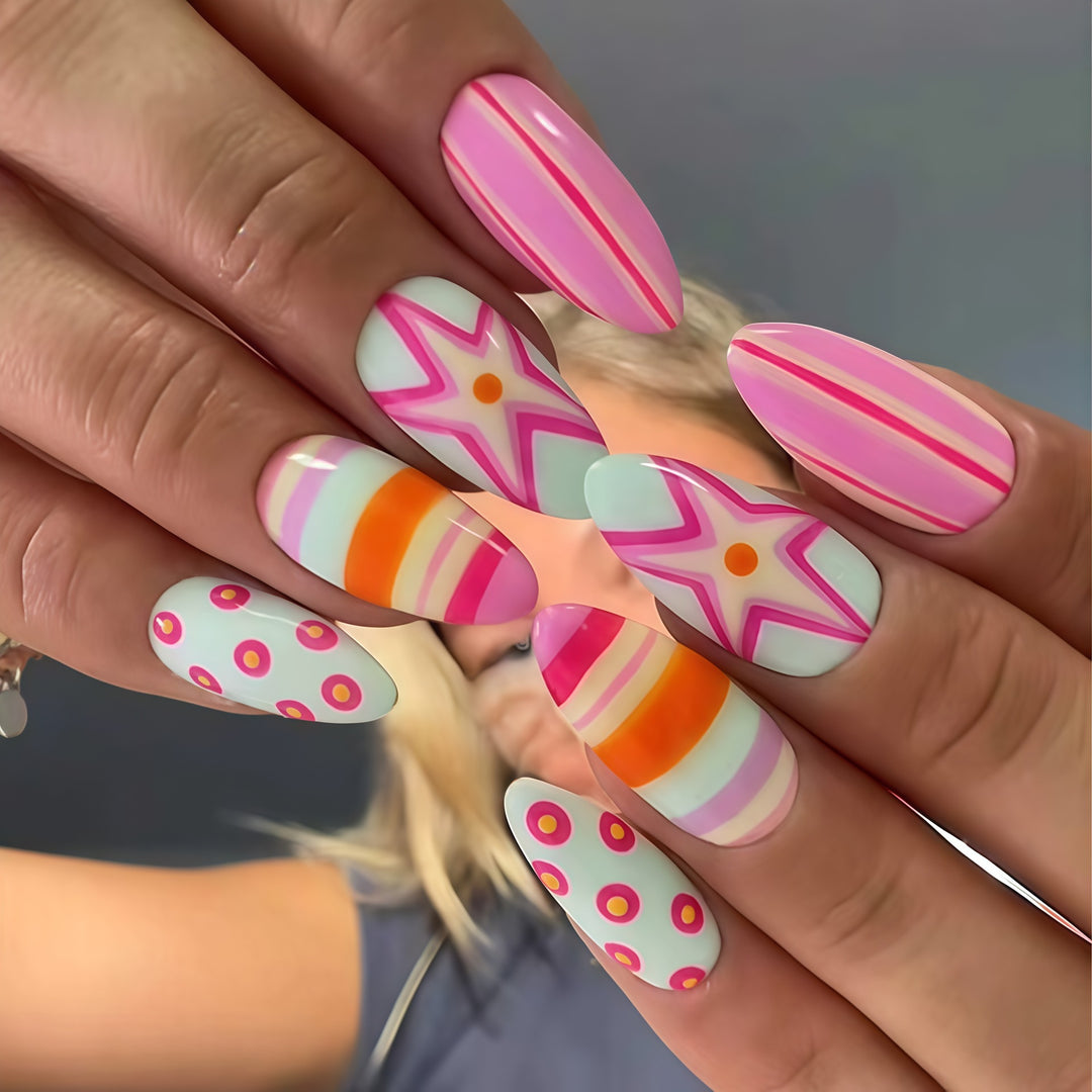 Thematic Artistic Press-On Nail Enhancements Kalsten