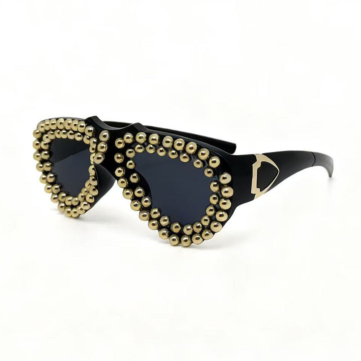 Ladies fashionable heart sunglasses with rhinestone embellished frame Kalsten