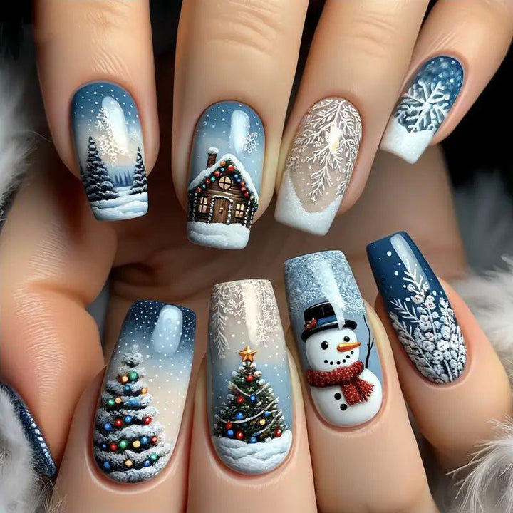 Artistic Winter-Themed Nail Art Kalsten