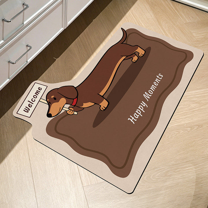 Cute Dog-Themed Bath Mat