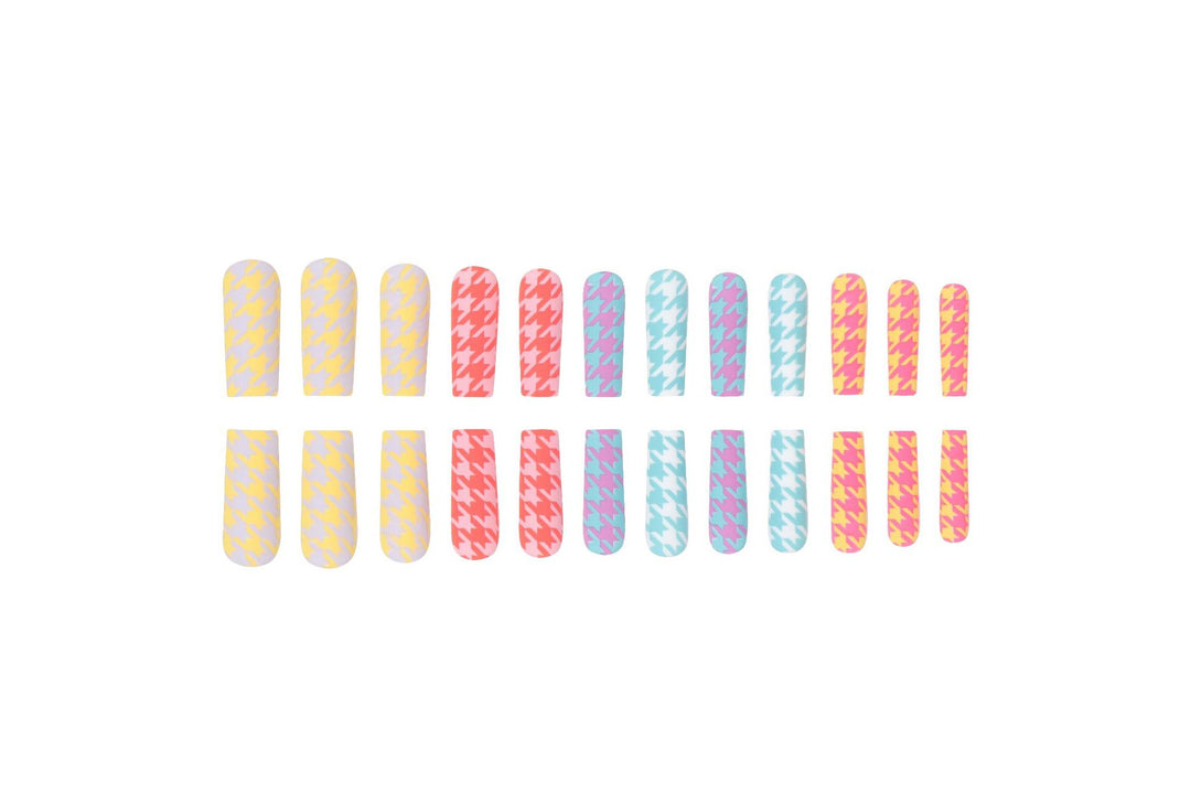 Houndstooth Pattern Press-On Nails Kalsten